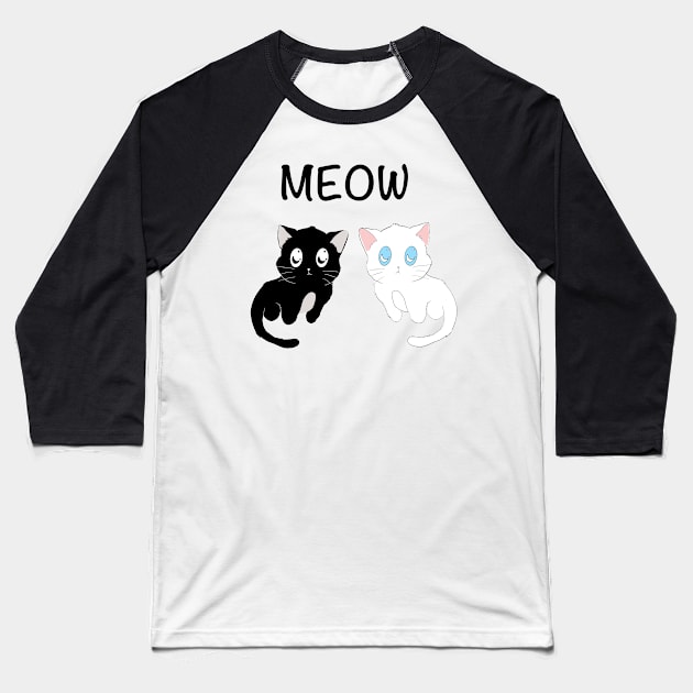 Two kitties Baseball T-Shirt by EduardoRamon